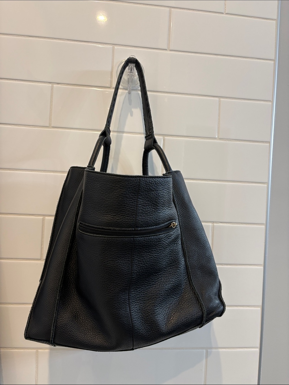 Los Feliz Large Tote - Black Pebble Leather